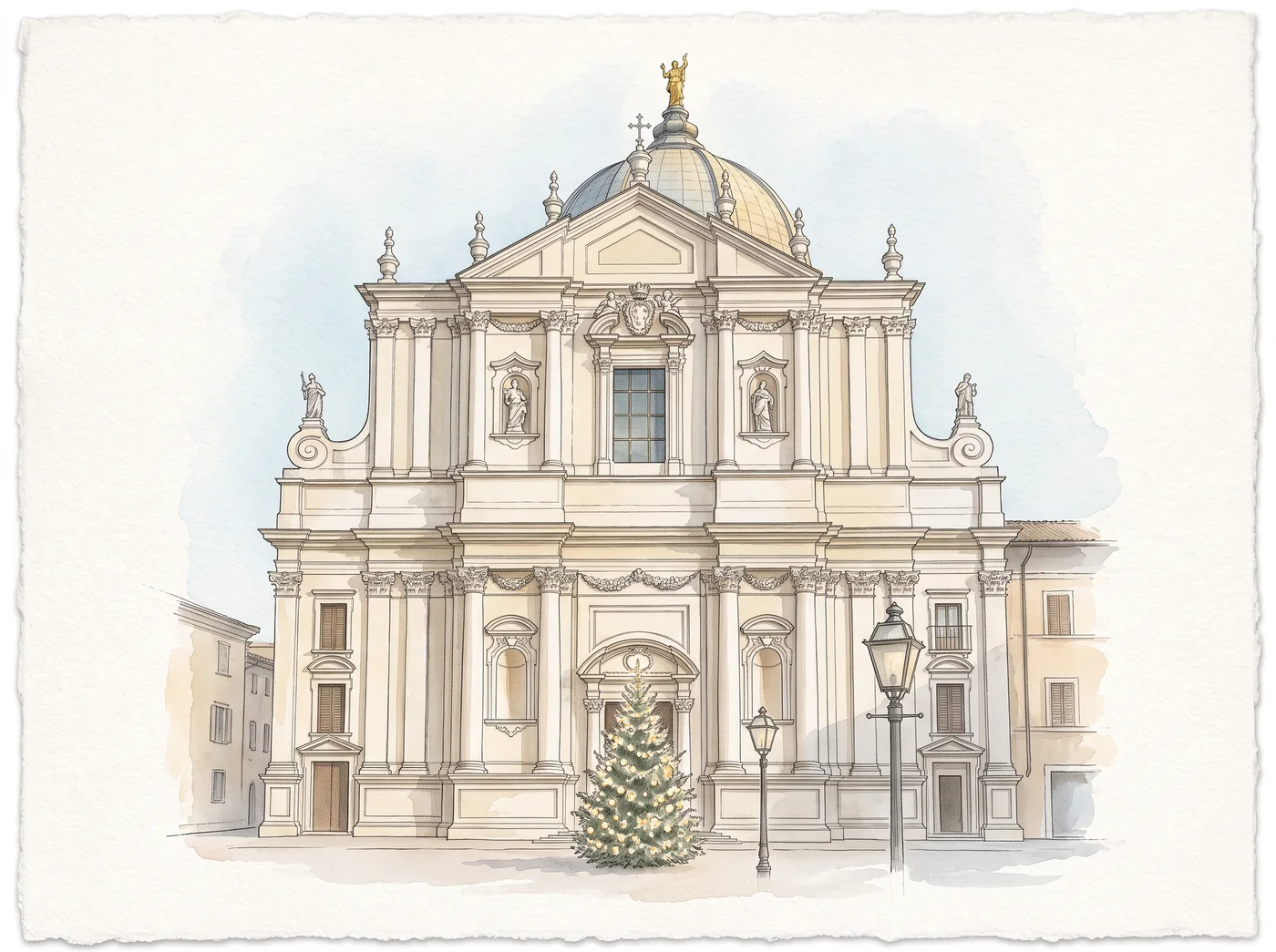 Basilica di San Giovanni Battista, Lonato del Garda, ad acquerello